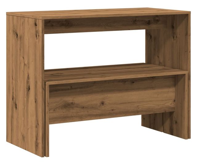 3 részes kézműves tölgy szerelt fa étkezőasztal és pad szett