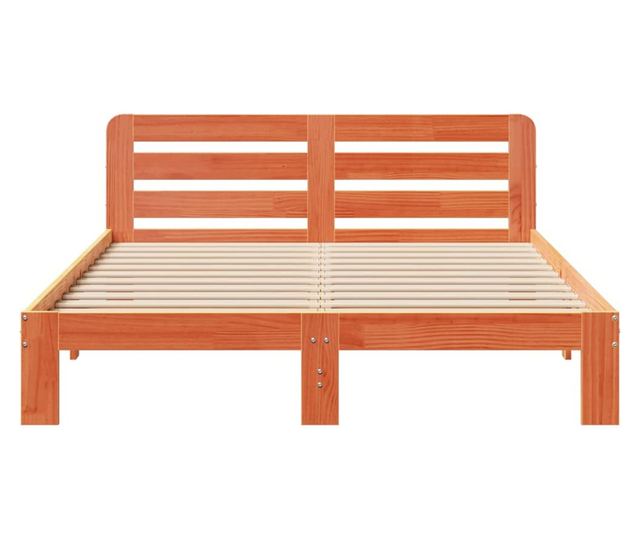 viaszbarna tömör fenyőfa ágy matrac nélkül 140 x 190 cm