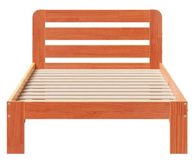 viaszbarna tömör fenyőfa ágy matrac nélkül 100 x 200 cm