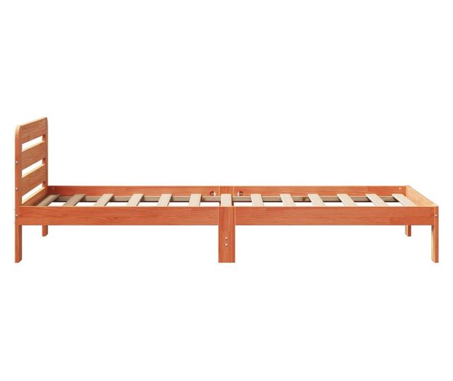 viaszbarna tömör fenyőfa ágy matrac nélkül 100 x 200 cm