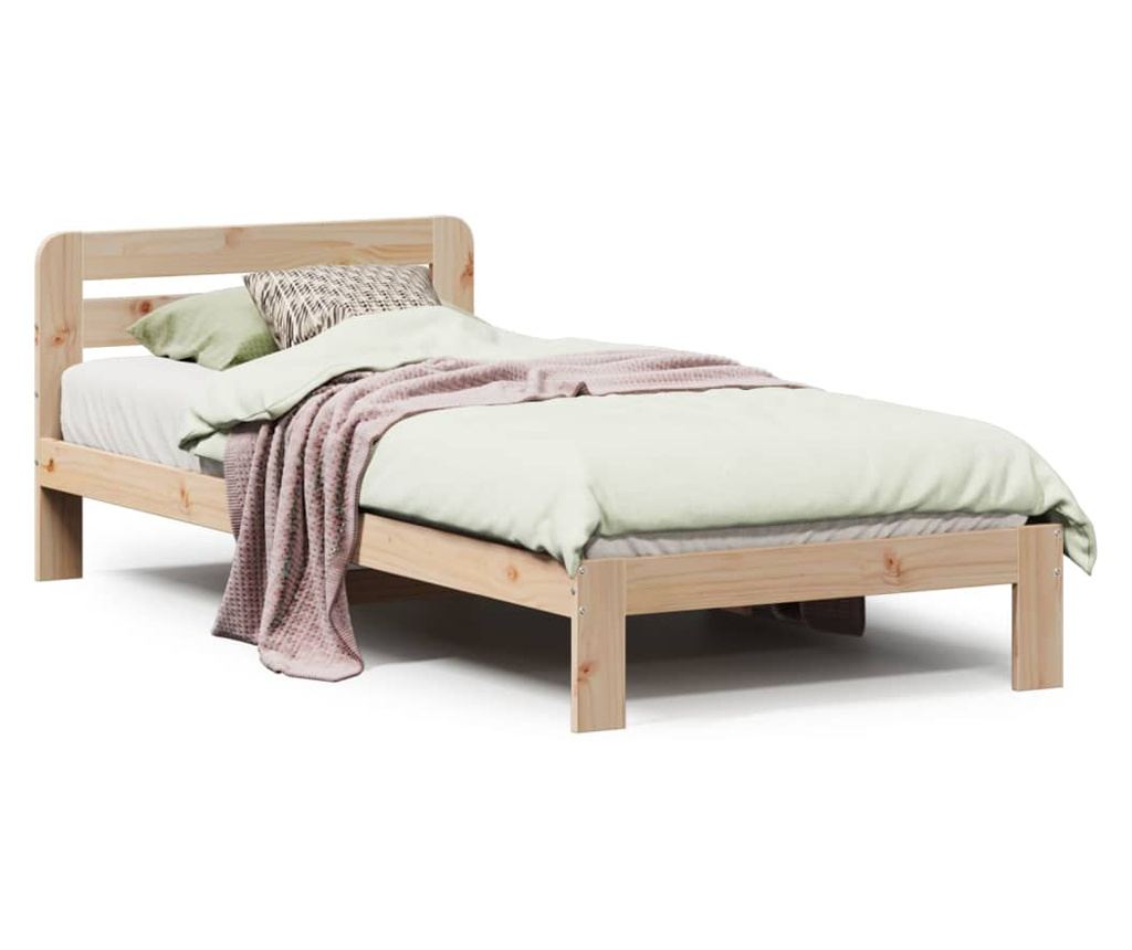 tömör fenyőfa ágy matrac nélkül 75 x 190 cm - 2