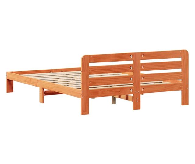 viaszbarna tömör fenyőfa ágy matrac nélkül 140 x 190 cm