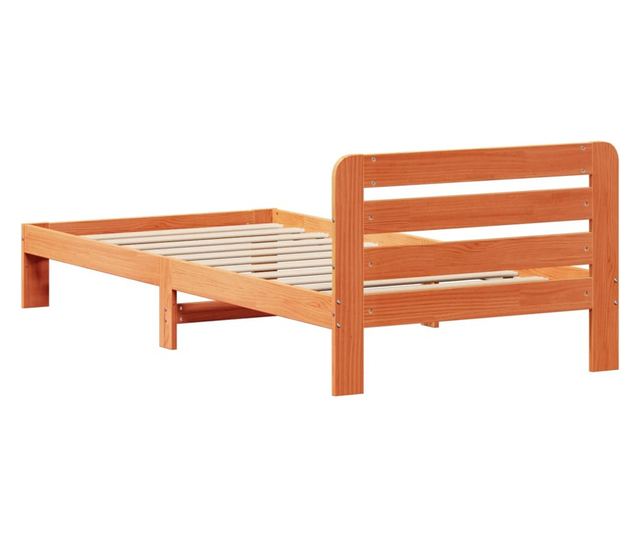 viaszbarna tömör fenyőfa ágy matrac nélkül 100 x 200 cm