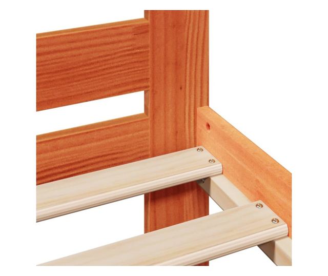 viaszbarna tömör fenyőfa ágy matrac nélkül 100 x 200 cm