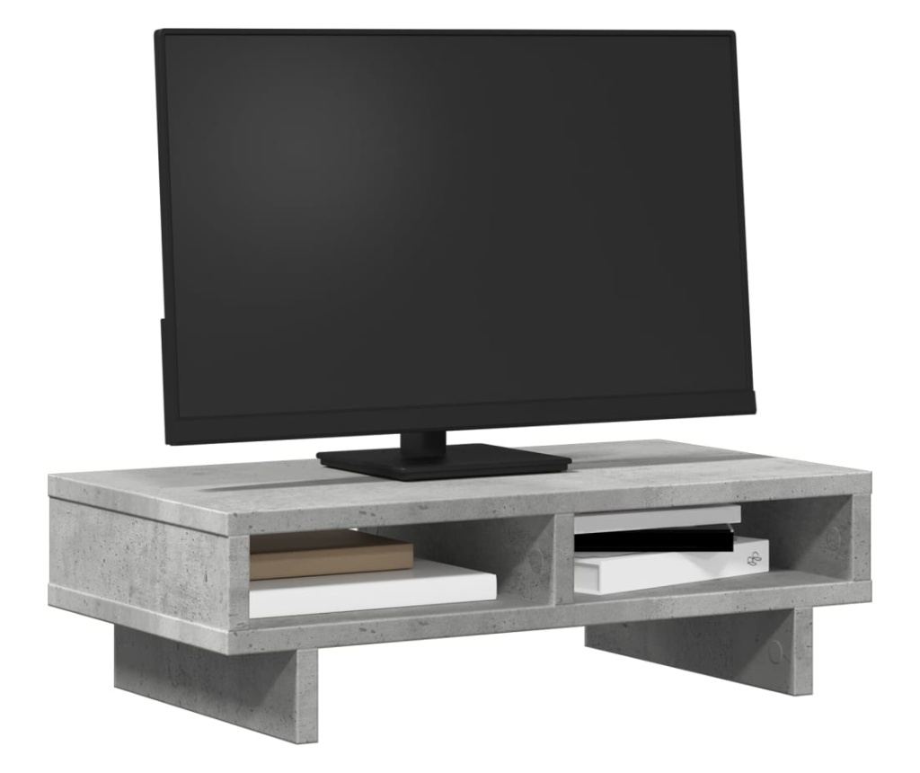 Stojan na monitor betonově šedý 50x27x15 cm kompozitní dřevo - 3