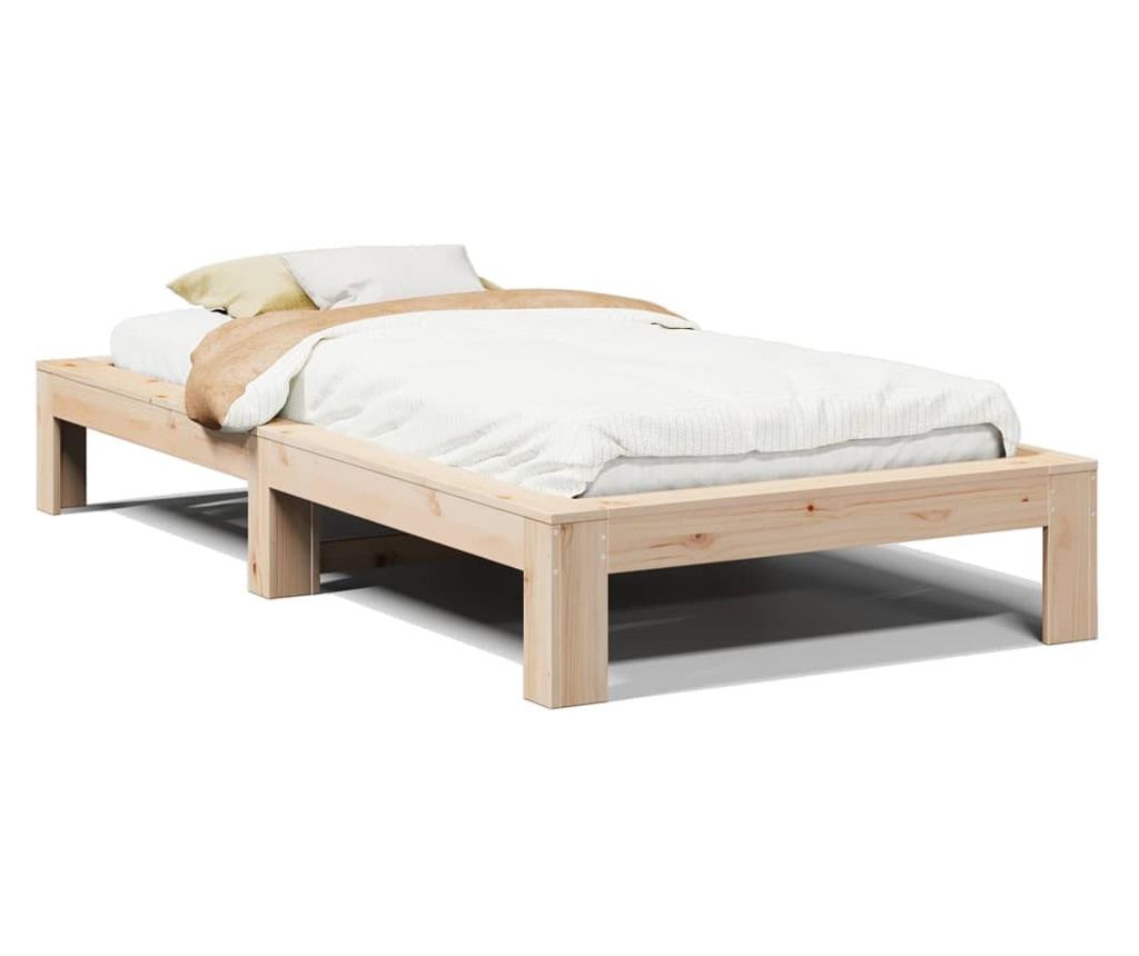 tömör fenyőfa ágy matrac nélkül 90 x 200 cm - 2