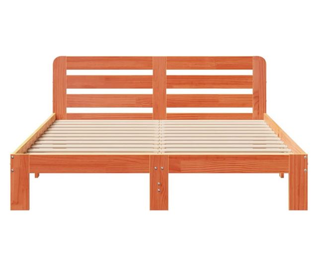 viaszbarna tömör fenyőfa ágy matrac nélkül 120 x 190 cm