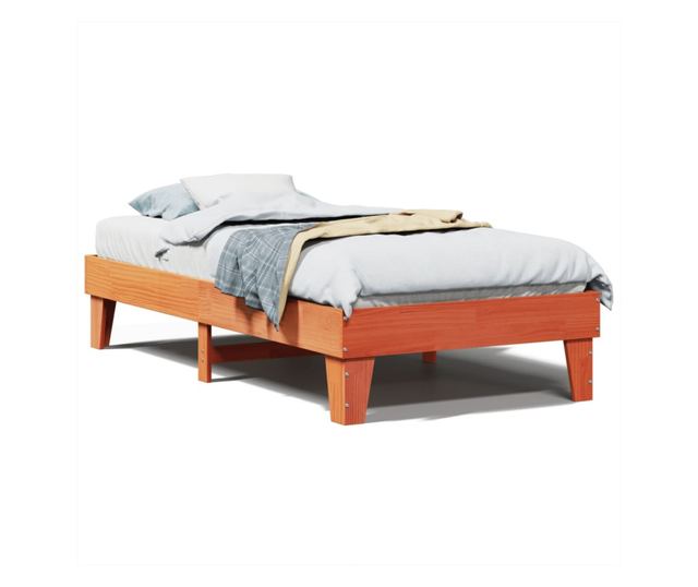 viaszbarna tömör fenyőfa ágy matrac nélkül 90 x 190 cm