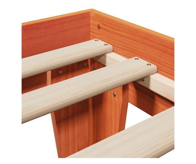 viaszbarna tömör fenyőfa ágy matrac nélkül 90 x 190 cm