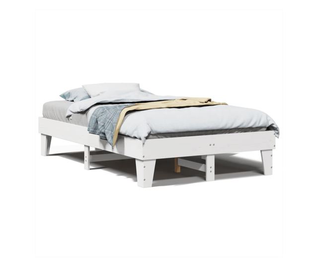 fehér tömör fenyőfa ágy matrac nélkül 135 x 190 cm