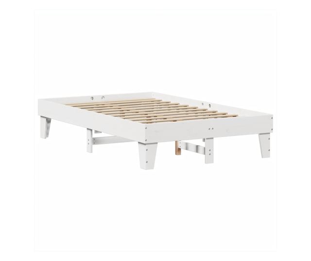 fehér tömör fenyőfa ágy matrac nélkül 135 x 190 cm