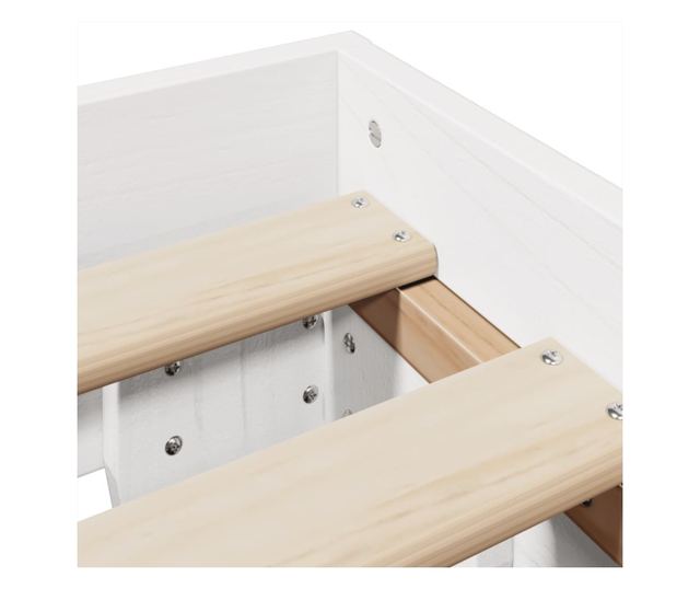 fehér tömör fenyőfa ágy matrac nélkül 135 x 190 cm