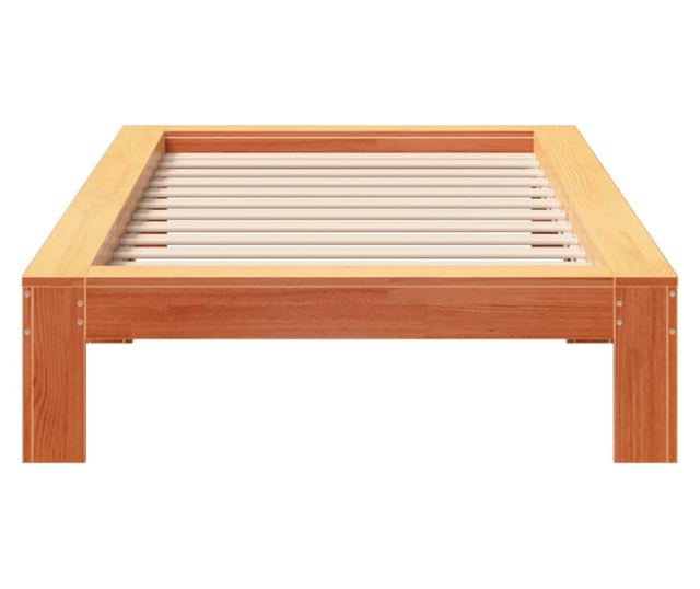 viaszbarna tömör fenyőfa ágy matrac nélkül 90 x 190 cm