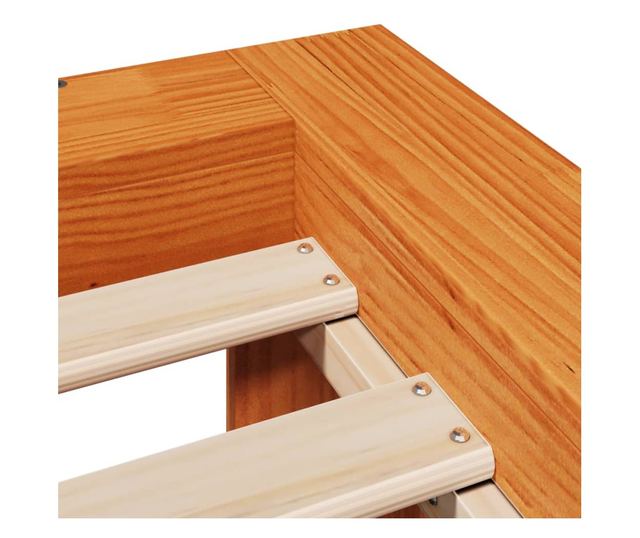 viaszbarna tömör fenyőfa ágy matrac nélkül 90 x 190 cm