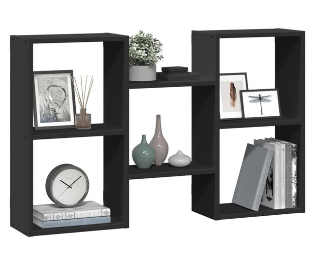 fekete szerelt fa fali polc 96 x 18 x 60 cm