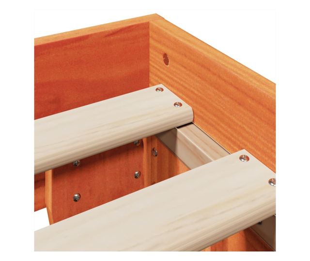 viaszbarna tömör fenyőfa ágy matrac nélkül 135 x 190 cm