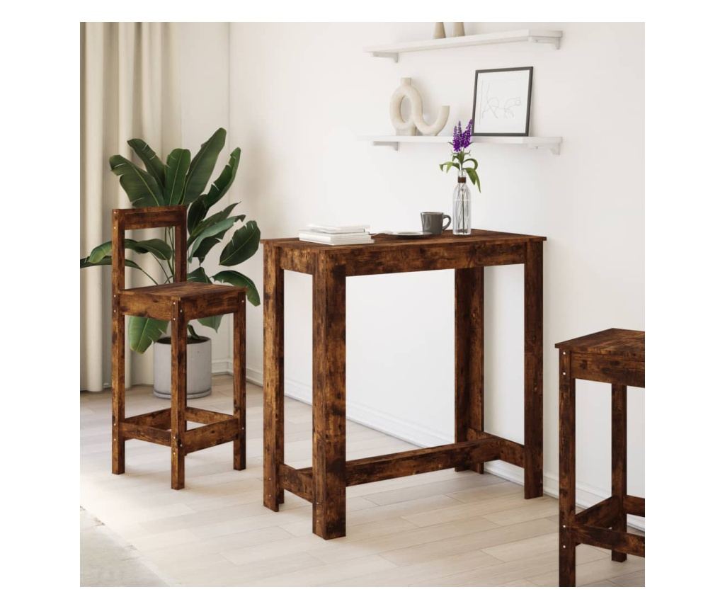 füstös tölgy színű szerelt fa bárasztal 102 x 50 x 103,5 cm - 3