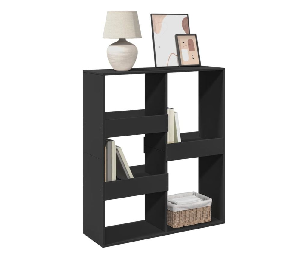 fekete térelválasztó könyvszekrény 100 x 33 x 115 cm - 3