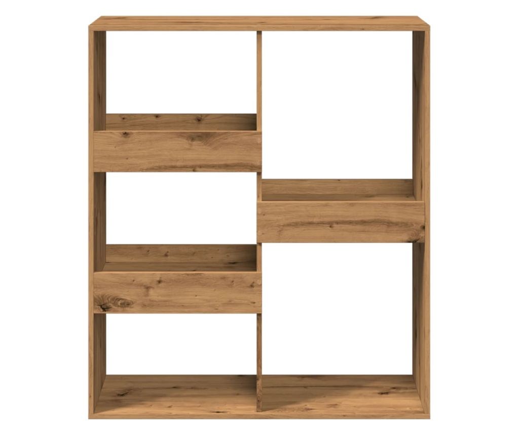 kézműves tölgy színű könyvszekrény/térelválasztó 100x33x115 cm - 4