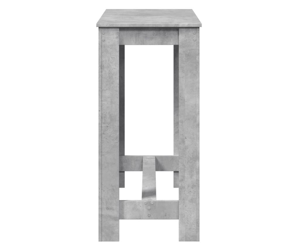 betonszürke szerelt fa bárasztal 102 x 50 x 103,5 cm - 5