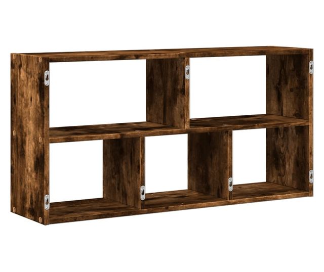 füstös tölgy színű szerelt fa fali polc 100 x 25 x 50 cm