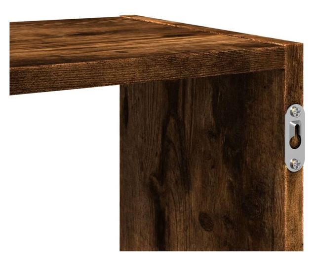 füstös tölgy színű szerelt fa fali polc 100 x 25 x 50 cm