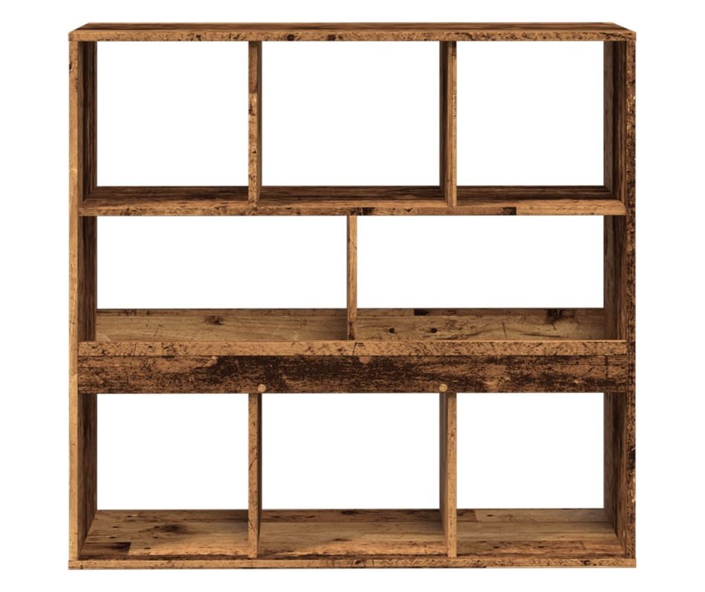 antik fa színű térelválasztó könyvszekrény 100 x 33 x 94,5 cm - 4