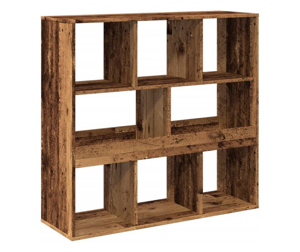 antik fa színű térelválasztó könyvszekrény 100 x 33 x 94,5 cm - 6