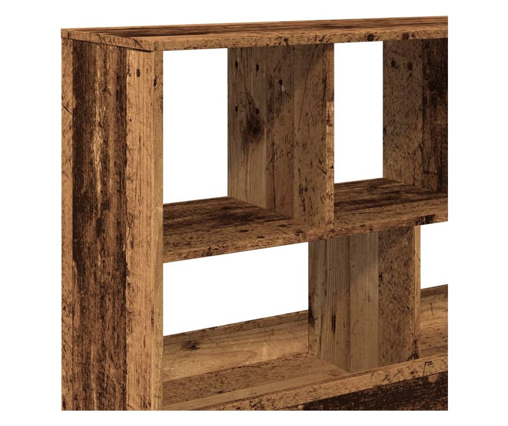 antik fa színű térelválasztó könyvszekrény 100 x 33 x 94,5 cm - 7