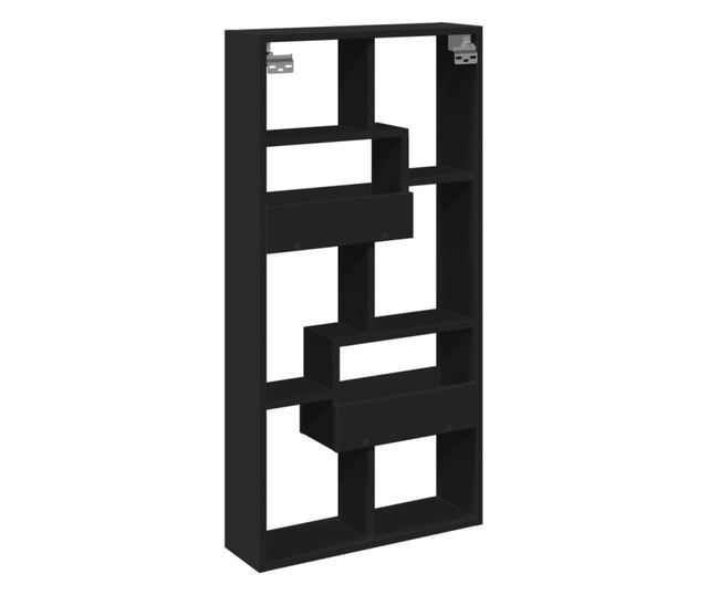 fekete szerelt fa faliszekrény 50 x 15 x 100 cm