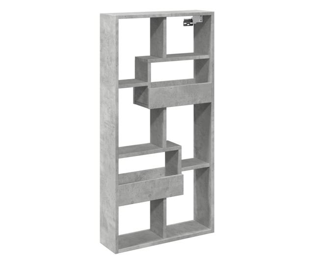 betonszürke szerelt fa faliszekrény 50 x 15 x 100 cm