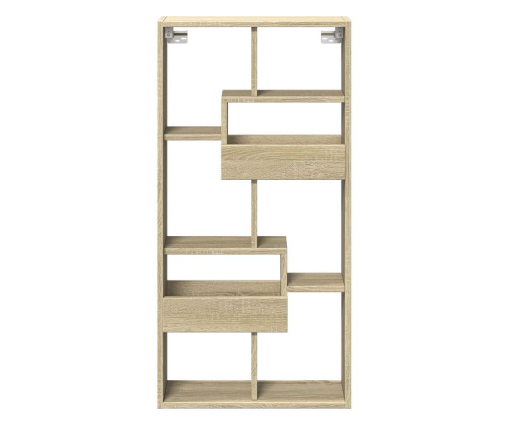 sonoma tölgy színű szerelt fa faliszekrény 50 x 15 x 100 cm - 4