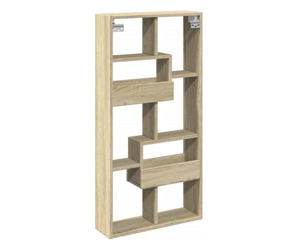 sonoma tölgy színű szerelt fa faliszekrény 50 x 15 x 100 cm - 6