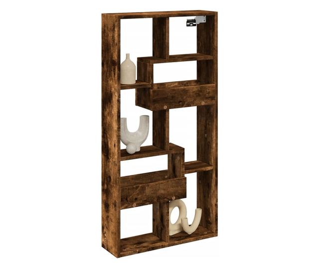 füstös tölgy színű szerelt fa fali szekrény 50 x 15 x 100 cm