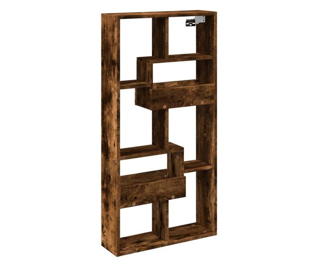 füstös tölgy színű szerelt fa fali szekrény 50 x 15 x 100 cm