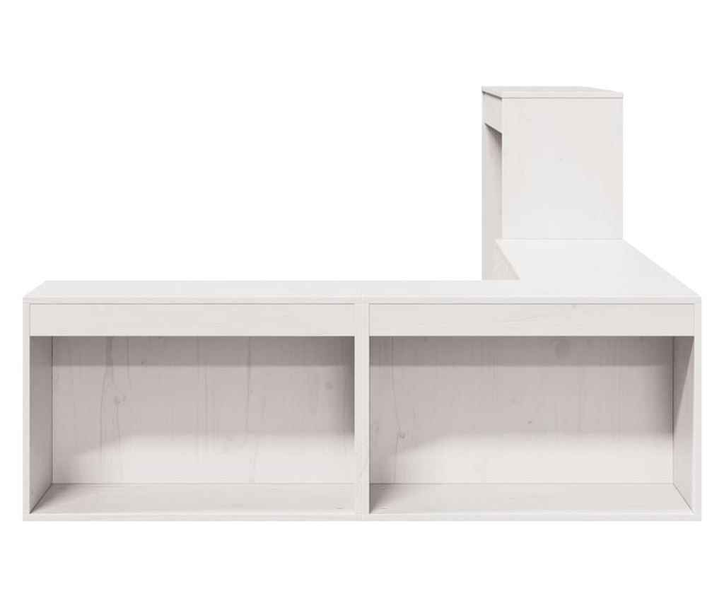 fehér tömör fenyőfa éjjeliszekrény íróasztallal 232x122x75 cm - 5