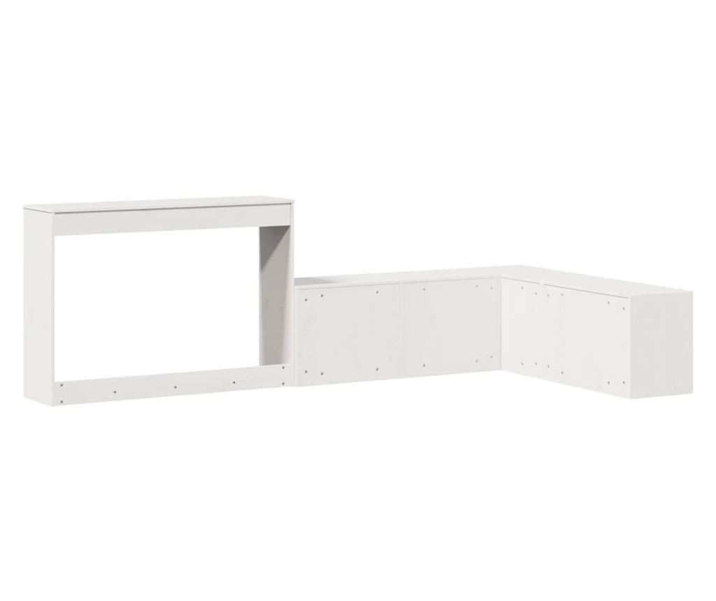 fehér tömör fenyőfa éjjeliszekrény íróasztallal 232x122x75 cm - 6