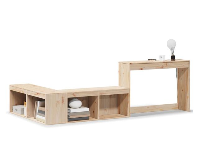 tömör fenyőfa éjjeliszekrény íróasztallal 222 x 122 x 75 cm