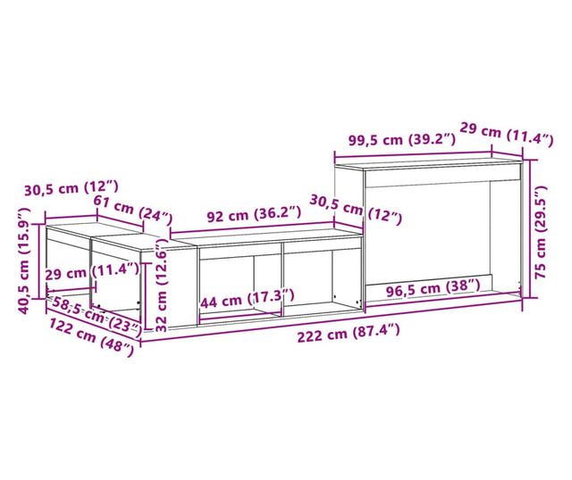 tömör fenyőfa éjjeliszekrény íróasztallal 222 x 122 x 75 cm