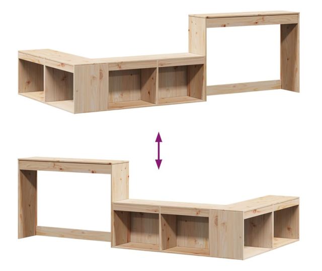 tömör fenyőfa éjjeliszekrény íróasztallal 232 x 122 x 75 cm