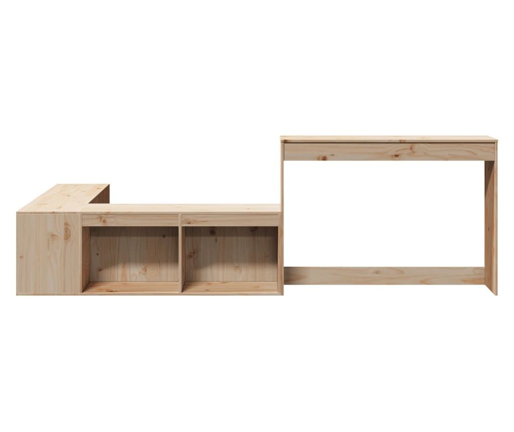 tömör fenyőfa éjjeliszekrény íróasztallal 232 x 112 x 75 cm - 4