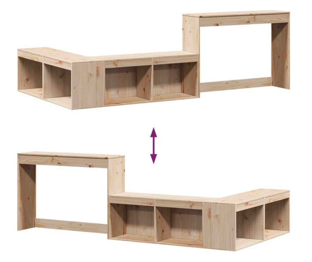 tömör fenyőfa éjjeliszekrény íróasztallal 232 x 112 x 75 cm - 7