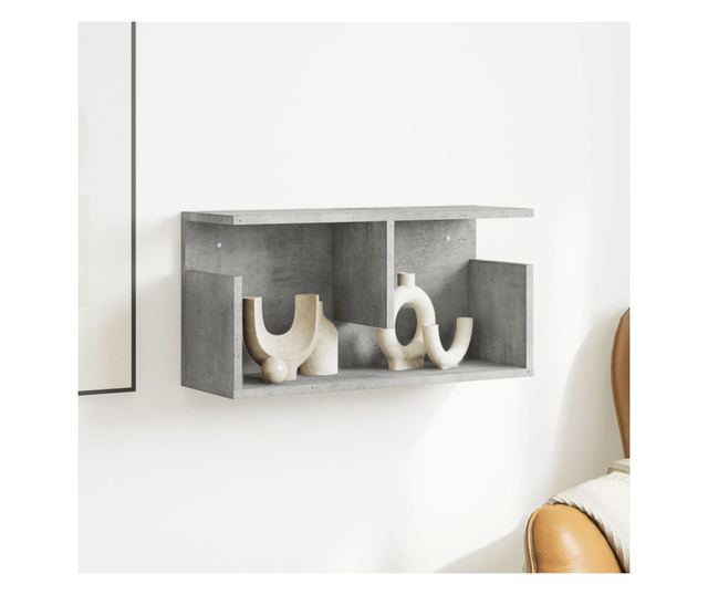 betonszürke szerelt fa faliszekrény 60 x 20 x 30 cm