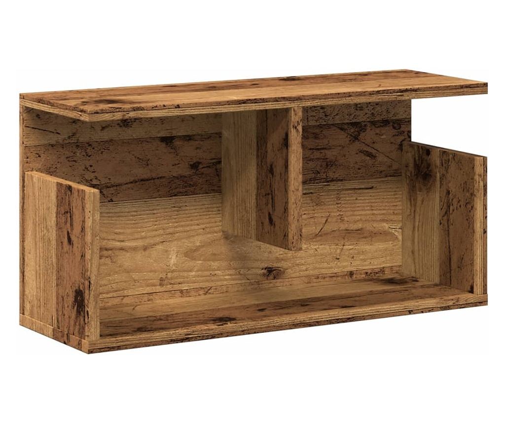 antik fa színű szerelt fa faliszekrény 60 x 20 x 30 cm - 2