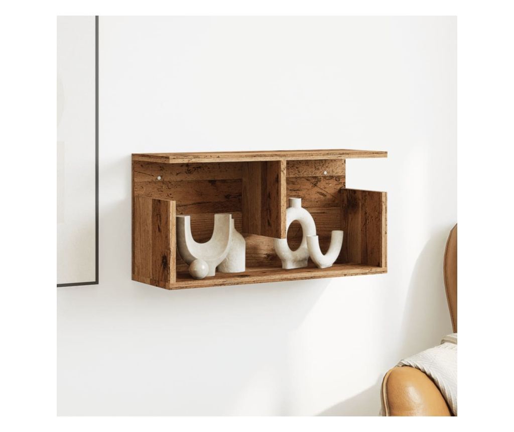 antik fa színű szerelt fa faliszekrény 60 x 20 x 30 cm - 3