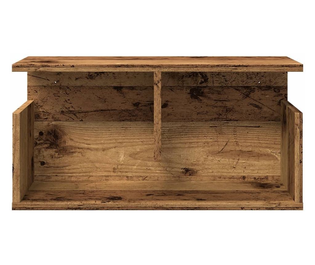 antik fa színű szerelt fa faliszekrény 60 x 20 x 30 cm - 4