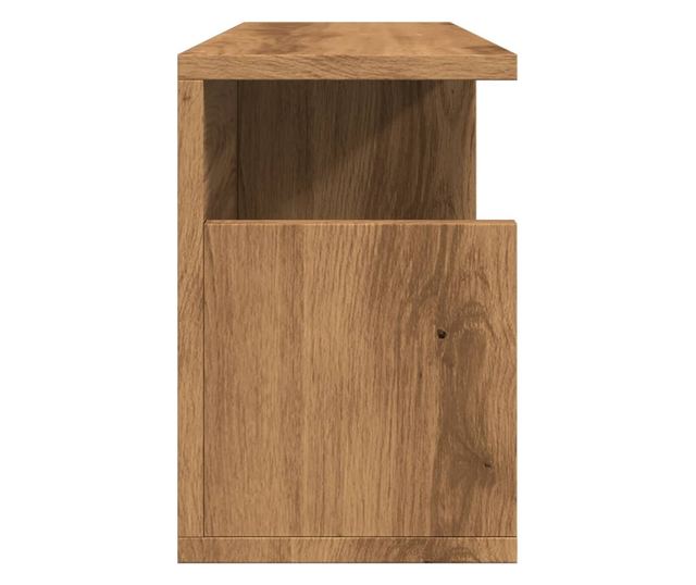 kézműves tölgy színű szerelt fa faliszekrény 60 x 20 x 30 cm