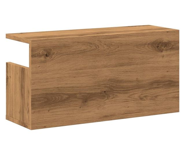 kézműves tölgy színű szerelt fa faliszekrény 60 x 20 x 30 cm