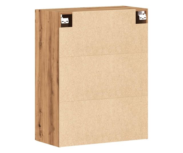 kézműves tölgy színű szerelt fa tálalószekrény 69,5x34x90 cm