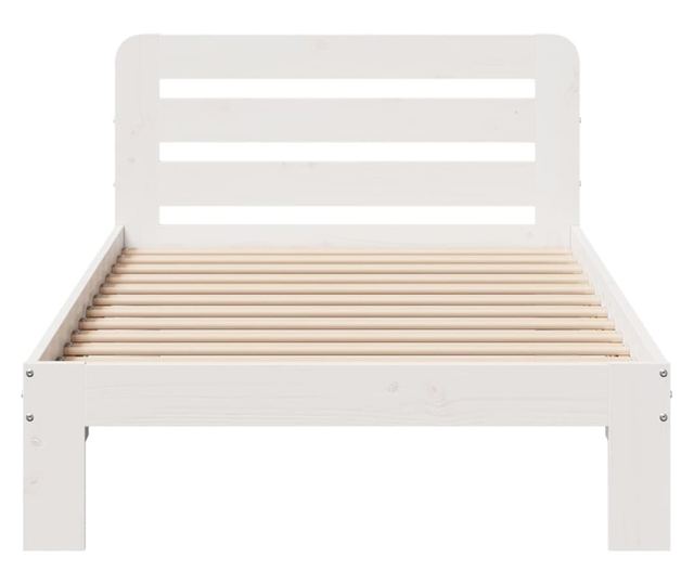 fehér tömör fenyőfa ágy matrac nélkül 75 x 190 cm